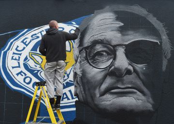 Mural de Claudio Ranieri, t&eacute;cnico del Leicester.