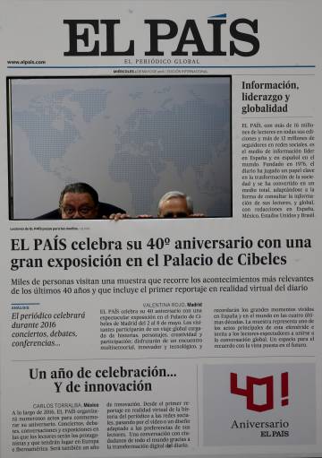 Exposicion 40 aniversario de El Pais en el Palacio Municipal de Cibeles.