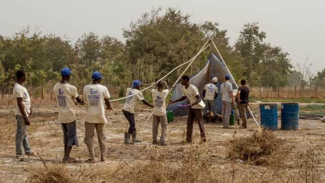 Trabajadores de Geólogos sin Fronteras en Mali, en febrero.