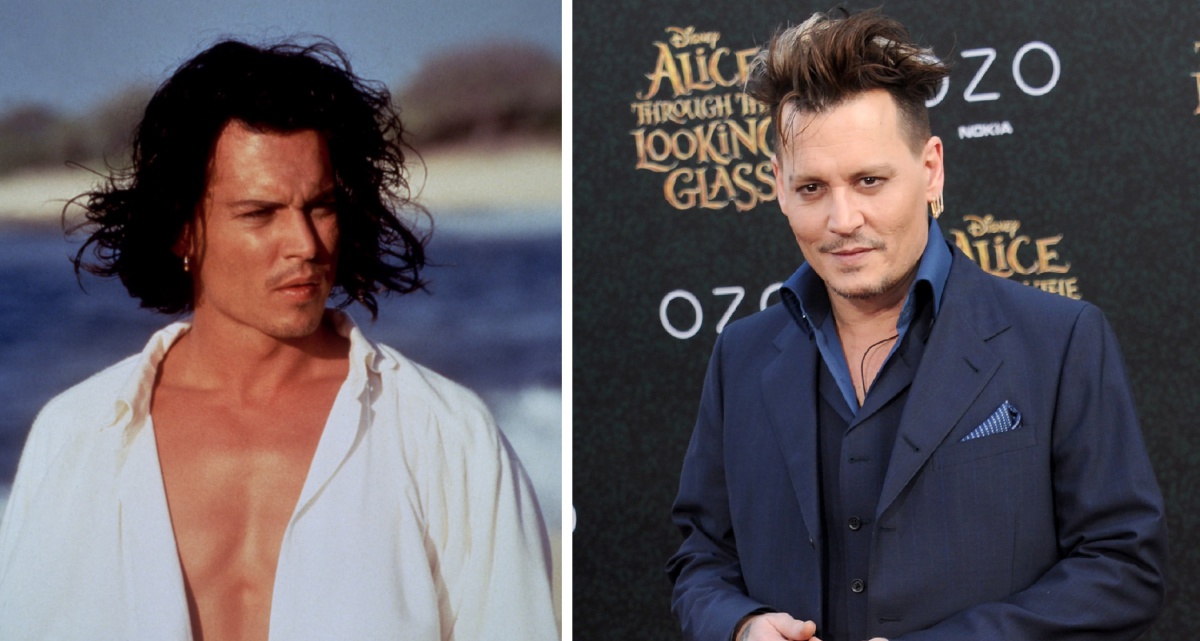 Johnny Depp, en 1995, y, a la derecha, en un acto esta semana.
