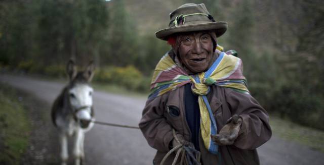 Cirilo Pacco, de 80 años, en Paru Paru (Perú).