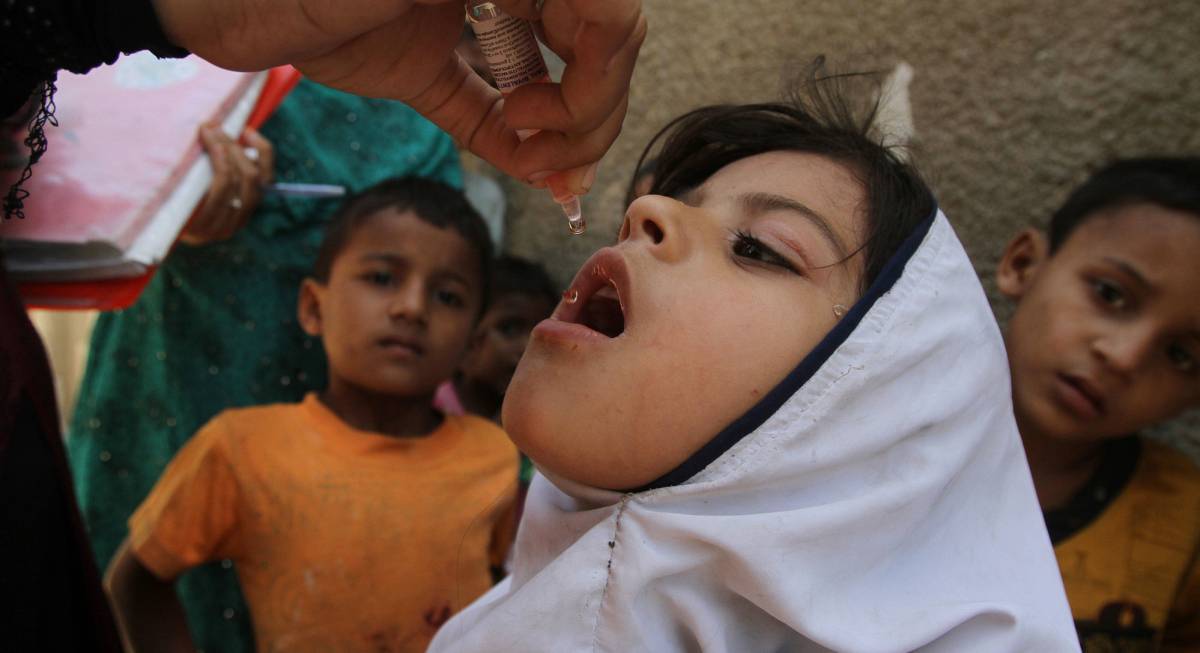 Campaña de vacunación de polio en Karachi, Pakistán, el pasado mes de abril.