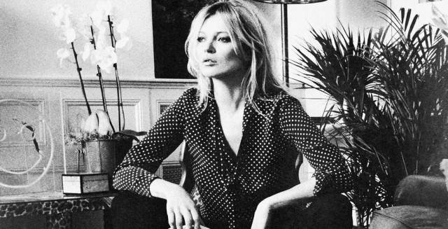 Kate Moss con prendas de su colecci&oacute;n para Equipment. 