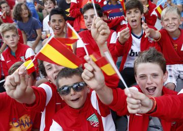 Entrenamiento de puertas abiertas de la selecci&oacute;n espa&ntilde;ola. 