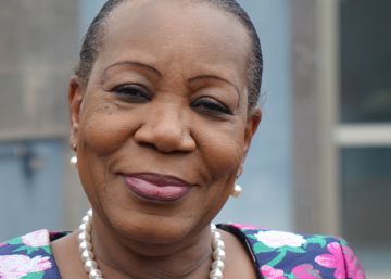 Catherine Samba-Panza en la sede de Casa África en Las Palmas de Gran Canaria el pasado mes de abril.