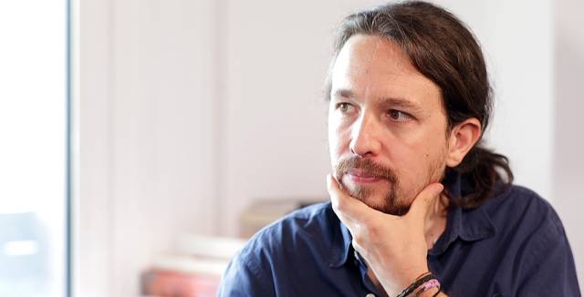 Pablo Iglesias during the interview.
