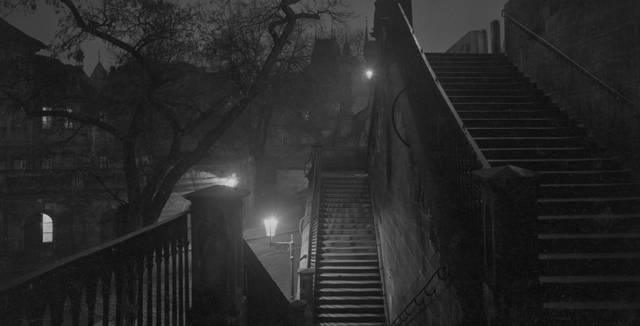 Praga durante la noche entre 1950 y 1959