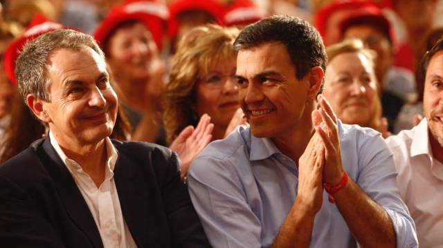 Zapatero y Sánchez, en Valladolid.