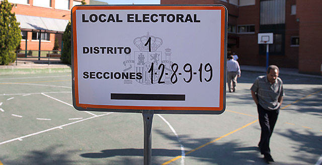 Colegio electoral en Boadilla del Monte, Madrid.