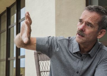 El astronauta canadiense Chris Hadfield, esta mañana en Tenerife