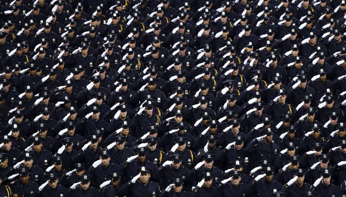 Ceremonia de graduación de oficiales de policía de Nueva York.