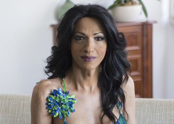 Dana International, ayer en la casa del embajador israelí en Madrid. 