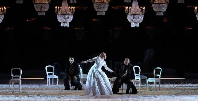 Damrau y Camarena, en un ensayo de 'I Puritani'.