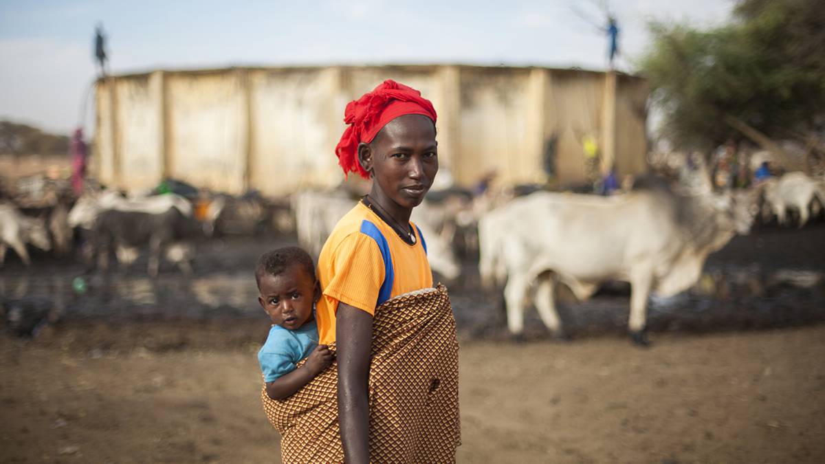 Kumba Ka y su hija Binta en Widou (Senegal).