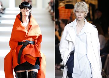 Dise&ntilde;o de alta costura de Martin Margiela para la pr&oacute;xima temporada oto&ntilde;o invierno. A la derecha, una de las propuestas de Vetements para la temporada primavera-verano 2017.