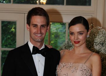 Evan Spiegel y Miranda Kerr, en una cena de Estado en la Casa Blanca en pasado mes de mayo.