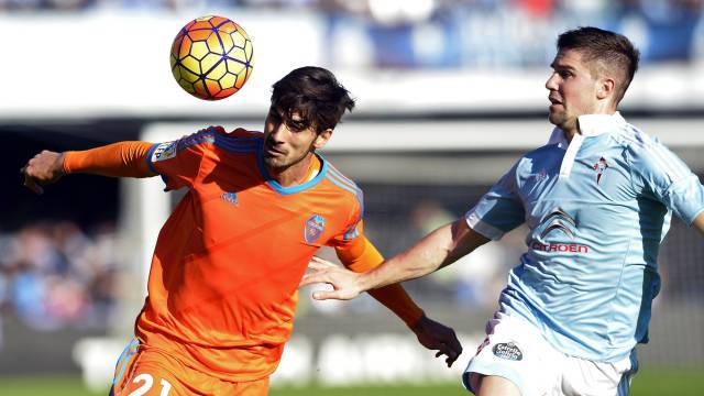 André Gomes, en un Valencia-Celta.