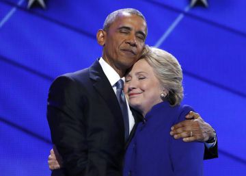 Clinton y Obama durante la convenci&oacute;n dem&oacute;crata.