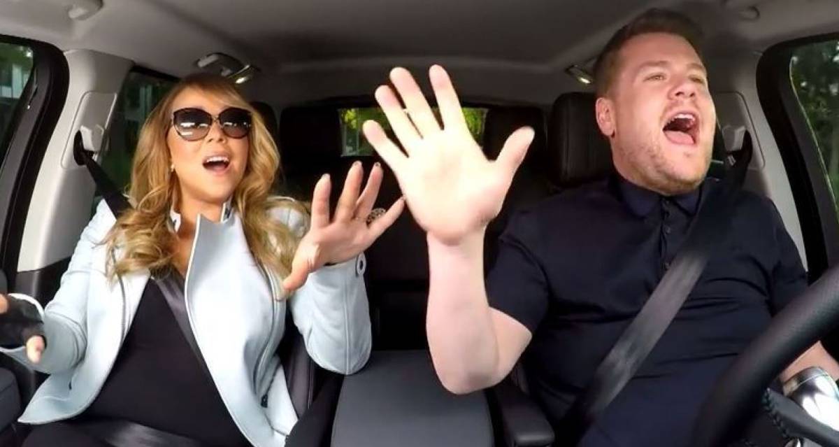 James Corden con Mariah Carey.
