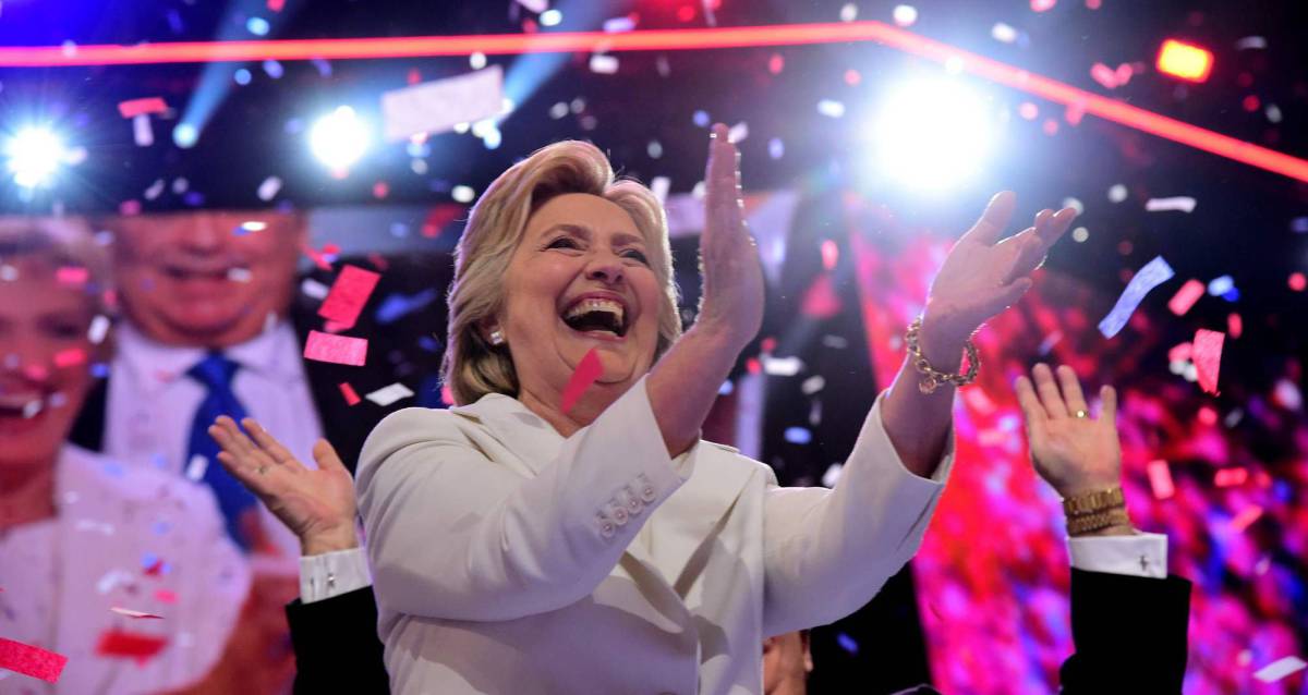 Hillary Clinton durante la Convención Demócrata.