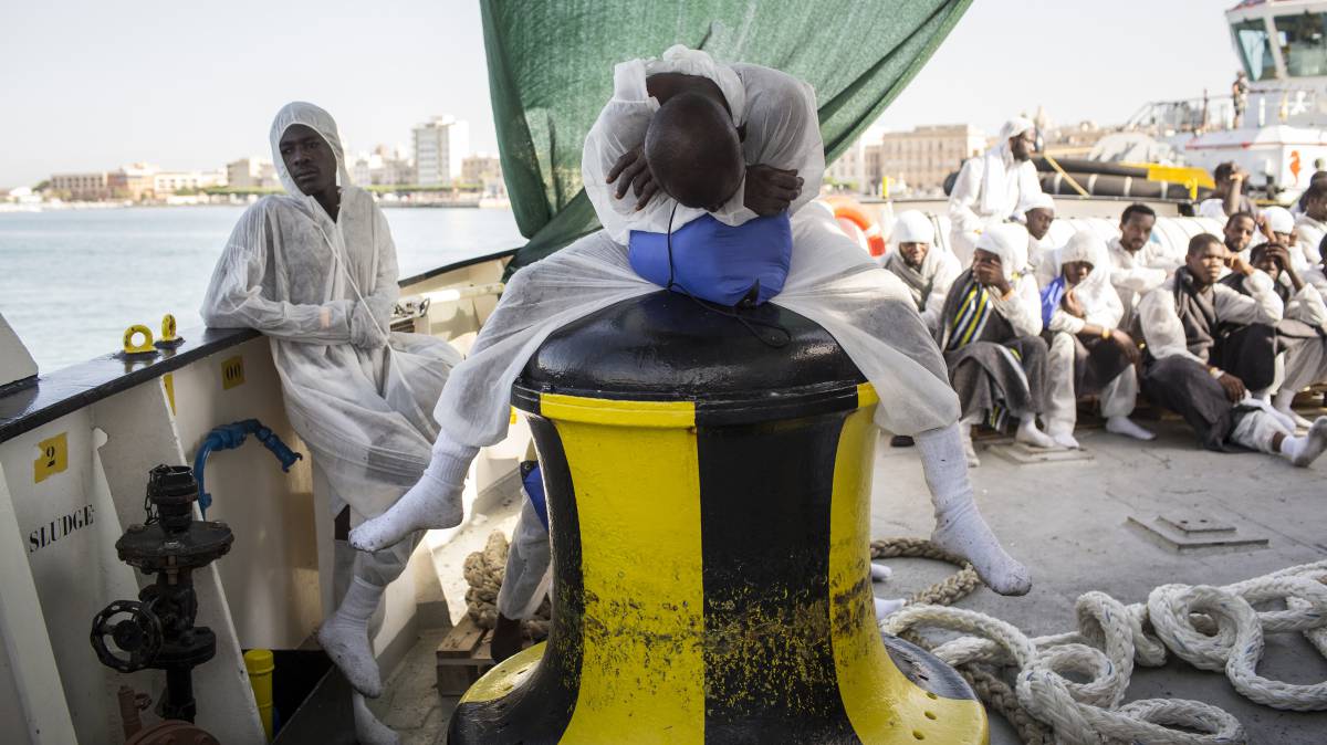 Supervivientes de la patera.