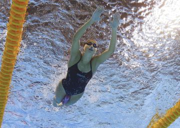 The refugee athletes competing under the Olympic flag