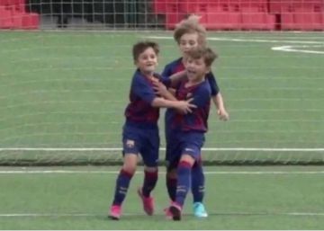 Abran bien los ojos que ya está aquí el heredero: gol viral del hijo de Messi con el Barça