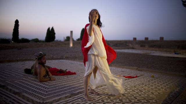 Espectáculo nocturno en Itálica, Sevilla.