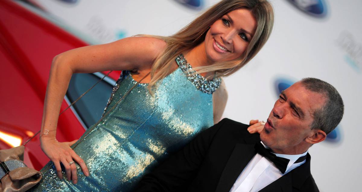 Antonio Banderas y su novia Nicole Kimpe, anoche en la Starlite Gala en Marbella.