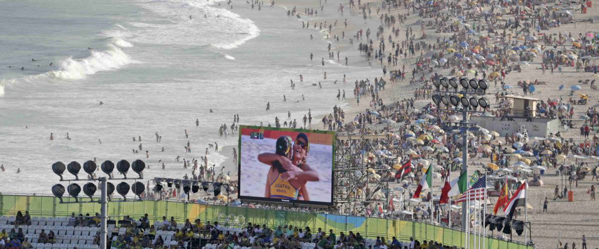La pista de Volley en plena playa en R&iacute;o de Janeiro.