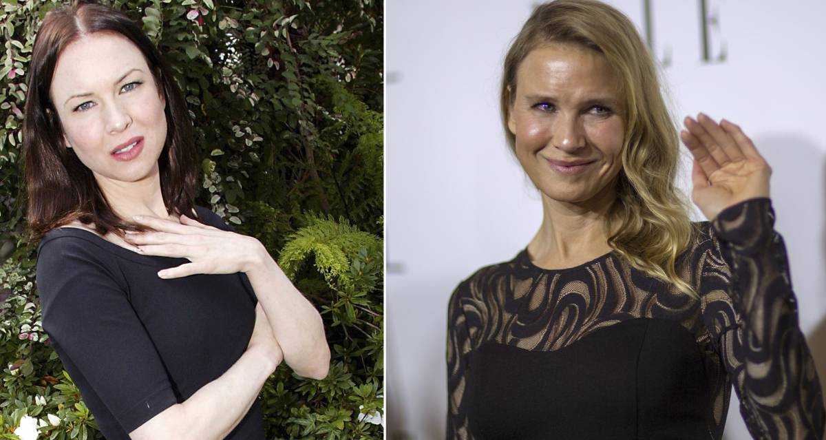 La actriz Ren&eacute;e Zellweger en 2004 y, a la derecha, en 2014.