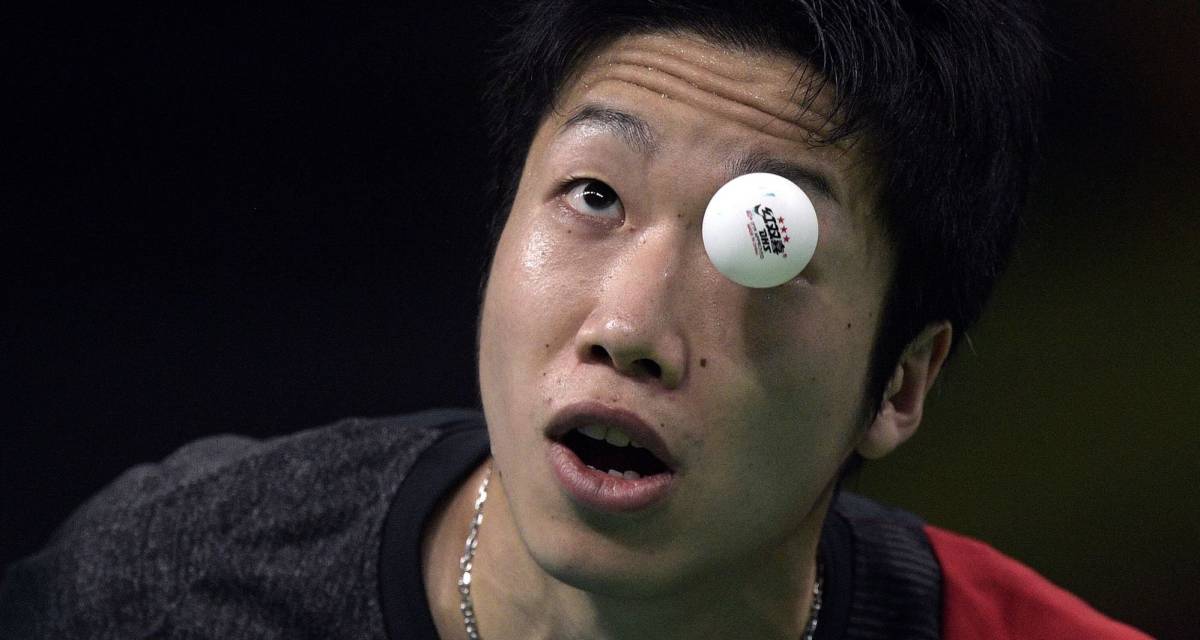 El japonés Jun Mizutani durante la clasificación masculina de tenis de mesa, en los Juegos de Río 2016.