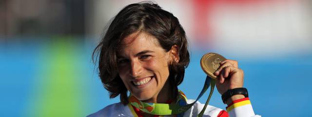 Maialen Chourraut, con la medalla de oro.