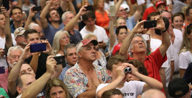 Trump supporters at a meeting in Connecticut.