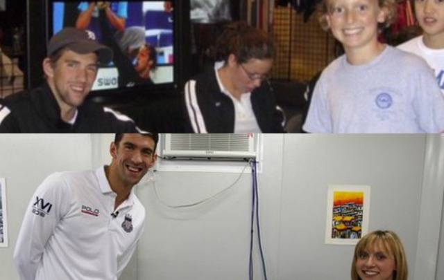 Ledecky le devuelve el autógrafo a su ídolo, Michael Phelps, 10 años después