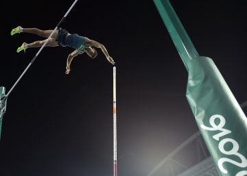 Thiago Braz Da Silva durante el salto que le ha dado la medalla de oro.