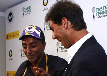 Rafa Nadal y, a la izquierda, el chef Marcus Samuelsson en Nueva York.