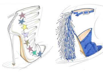 Bocetos de la colecci&oacute;n de zapatos de Katy Perry. 