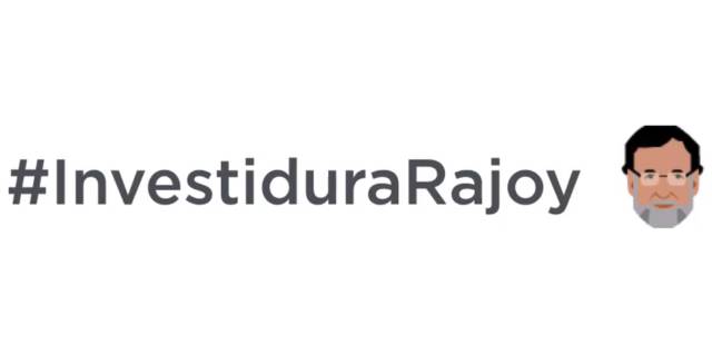 The Rajoy emoji and hashtag #investiduraRajoy.
