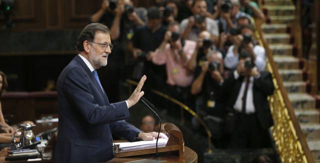 Rajoy during his speech in Congress on Tuesday. 