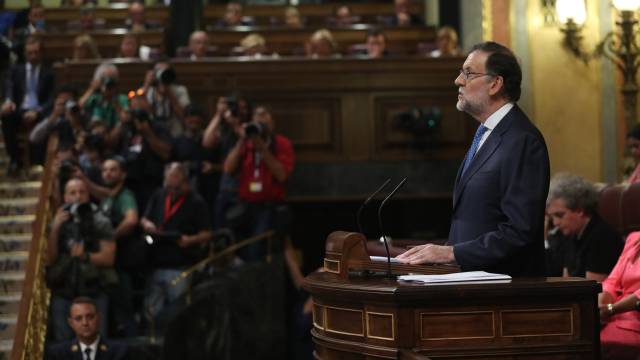 Mariano Rajoy hablando en el Congreso de los Diputados.
