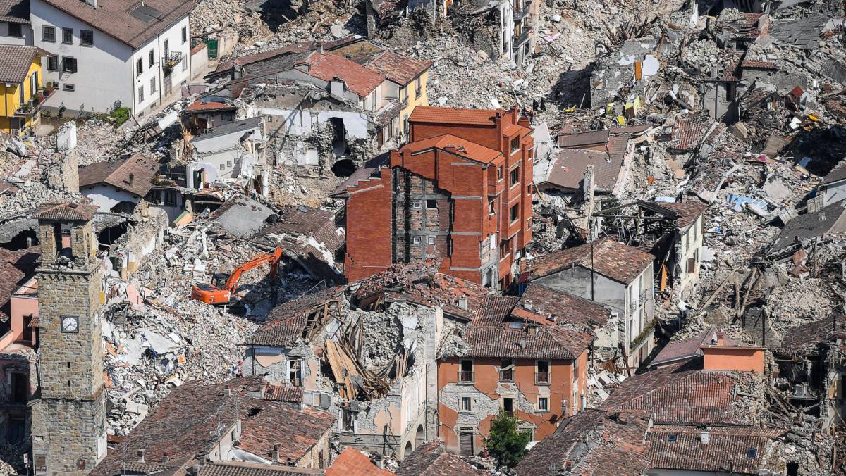Casas destrozadas en Amatrice (Italia).