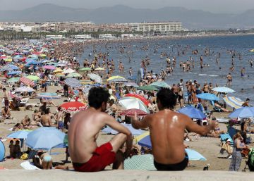 Imagen de la playa de la Malvarrosa (Valencia).