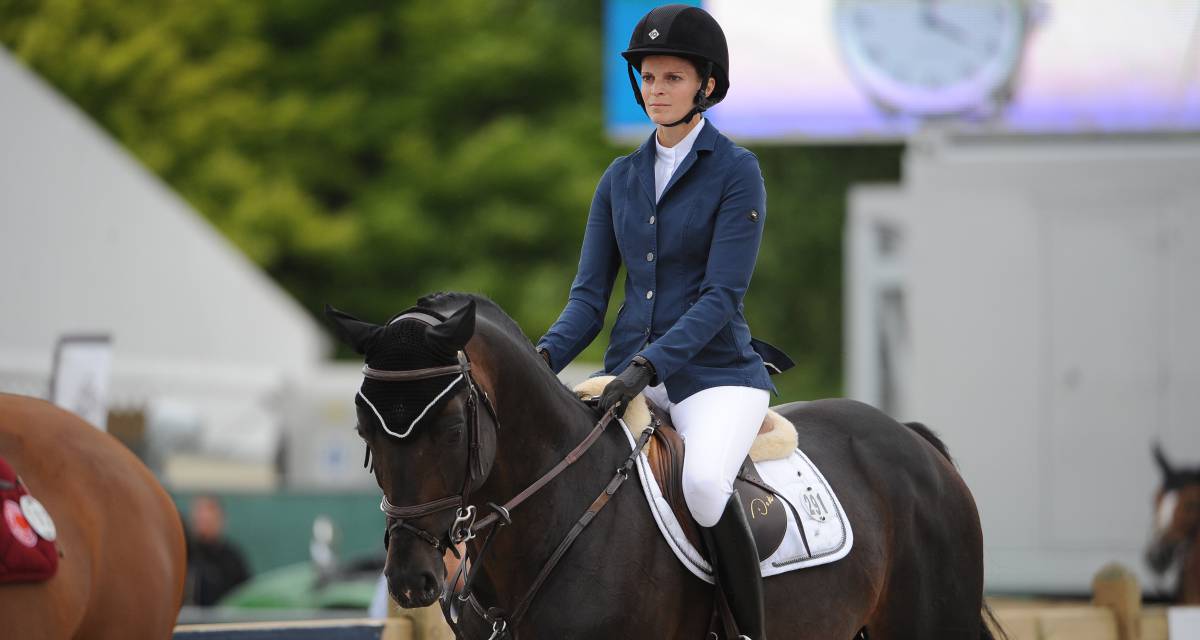 Athina Onassis, durante un concurso h&iacute;pico.