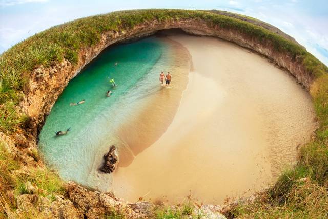 La escondida Playa del Amor, en las islas Marietas (México).
