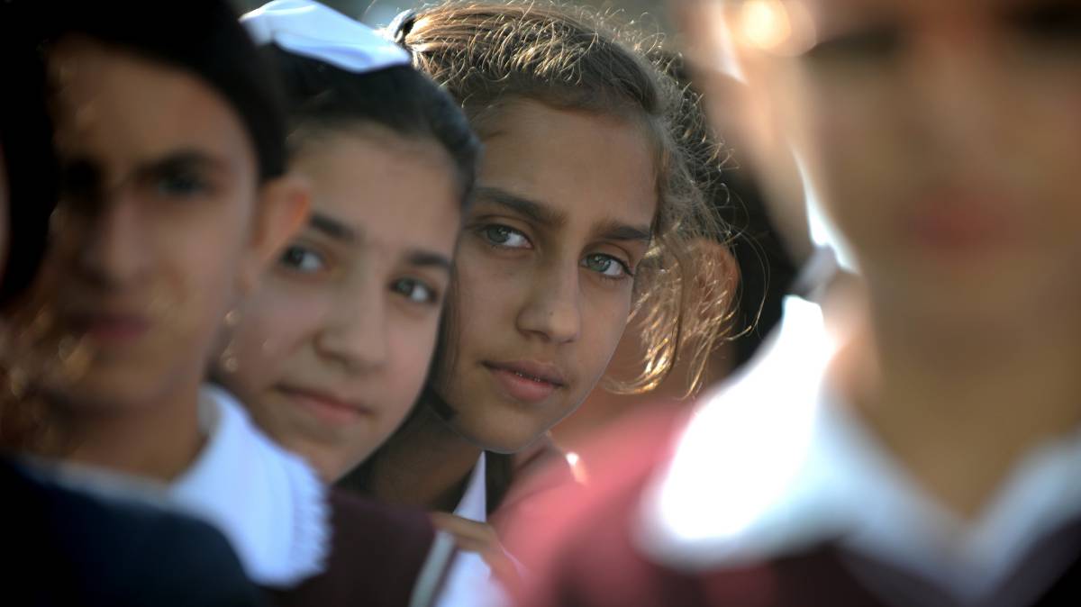 Estudiantes de un instituto de Kalbajar, en Azerbaijan.
