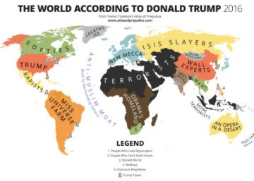 Un mapa del mundo según la visión de Trump
