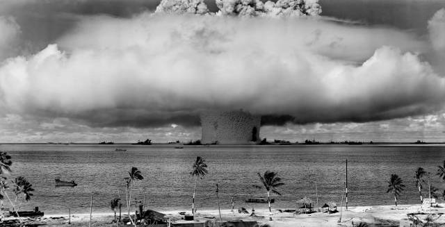 Atomic tests in the mid-20th century.