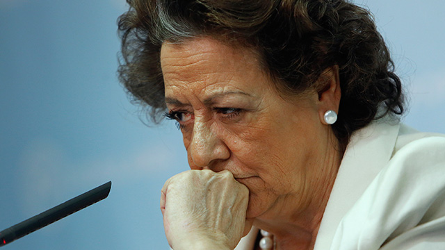 Rita Barbera en una rueda de prensa, en febrero.