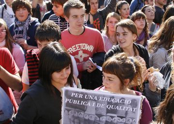 Manifestaci&oacute;n de estudiantes en Valencia.